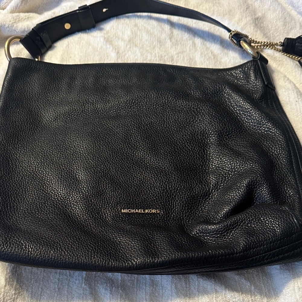 Michael Kors Black Pebbled Leather Shoulder Bag